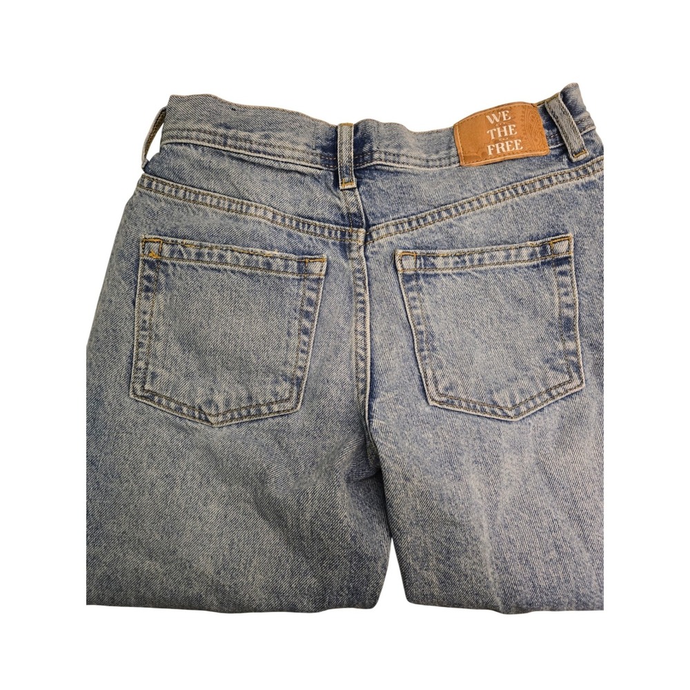 We The Free Mid Rise Straight Leg Distressed Jeans Women Size 24 - Picture 10 of 11